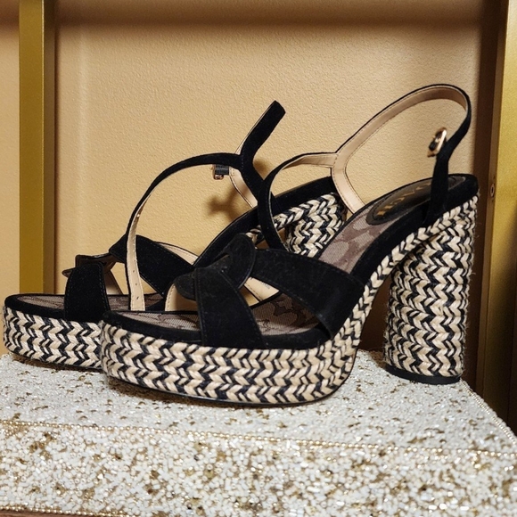 Coach Black and Cream Platform Shoes - Picture 1 of 5